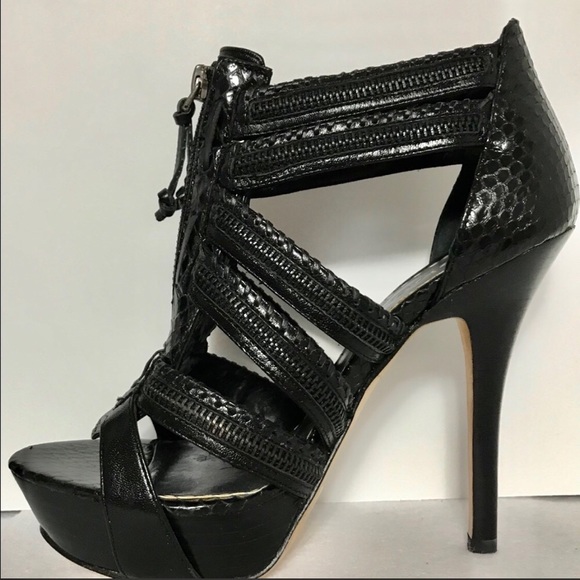 bebe black genuine leather Stilettos - Picture 3 of 7